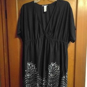 Swimsuits For All Black + Metallic Dress Coverup